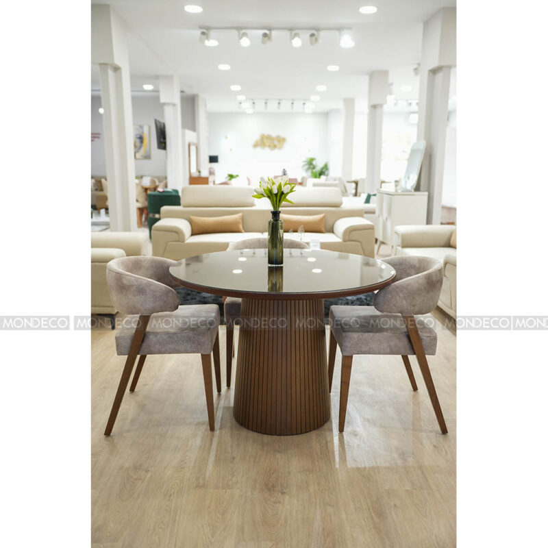 Table salle à manger Tunisie Rêva bois avec 4 chaises – Image 3