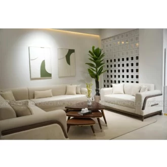 salon contemporain en velours anti-tache