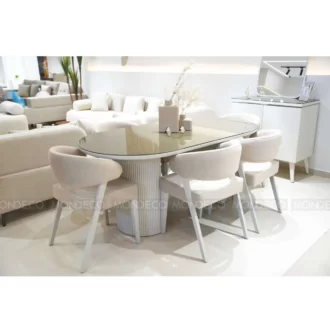 Ensemble salle à manger moderne REVA avec buffet IRIS – style contemporain et finitions haut de gamme